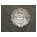 1921 French Indochina Lg SILVER PIASTRE NICE !!!