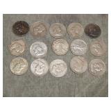 15 Franklin & Walker 90% SILVER Half Dollars