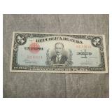 UNCOMMON 1936 A Cuba Un Peso Currency