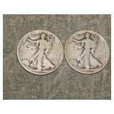 Pair of 1920 P Standing Liberty Halves BETTER DATE
