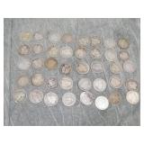 40 SILVER Quarters 39 barber & 1 SL