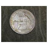 1895a French Indochina Lg SILVER PIASTRE NICE !!!