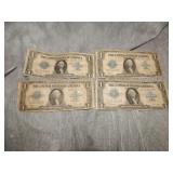 4 1923 $1 SILVER Certificates