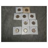 10 diff. SILVER War Nickels all UNCIRCULATED !!!
