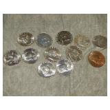 (12) 1959-1964 Franklin Half Dollar Proofs etc.