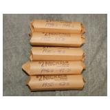 5 Rolls of Jefferson nickels 1940-52