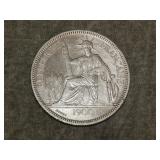 1900a French Indochina Lg SILVER PIASTRE NICE !!!
