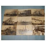 (9) FLOOD & FIRE DISASTER RPPC Postcards
