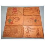 (6) c. 1907 LEATHER BPOE etc. Postcards