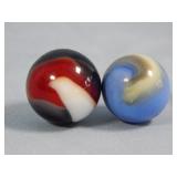 (2) Assorted Akro Agate Corkscrew Marbles 0.6'