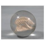 c. 1880's Antique PORCUPINE Sulfide Marble 1.36'