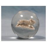 Antique c 1880's Sulfide Marble RABBIT 1.874'