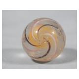 Atq German Caged YELLOW Latticino Marble 0.867'