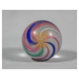 Atq German Caged YELLOW Latticino Marble 0.716'