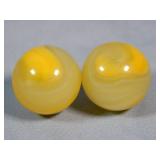 (2) Akro Agate Lemonade Marbles 0.6'