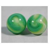 (2) Akro Agate Limeade Marbles 0.6'