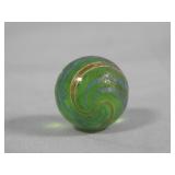 Handmade Aqua Translucent Swirl Lutz Marble 0.697'