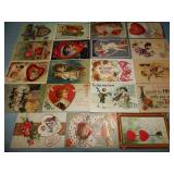(19) Antique VALENTINES Day Postcards
