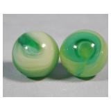 (2) Akro Agate Limeade Marbles 0.6'