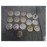 16 40% SILVER Kennedy Half Dollars