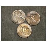 2 UNCIRCULATED SILVER & AU War Nickels