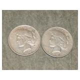 1923 D & 1934 D Peace SILVER Dollars