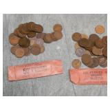 95 Indian Head Cents (dates on paper rolls in pic)