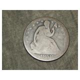 1858 O Liberty Seated Half Dollar