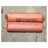 Rolls of 1928 P & 1928 D Lincoln Cents