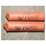 Rolls of 1926 P & 1927 D Lincoln Cents