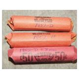 Rolls of Lincoln Cents as marked