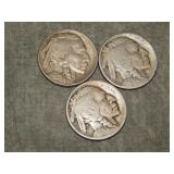 1913 P t1, '15 D, '16 S Buffalo Nickels Better Dat