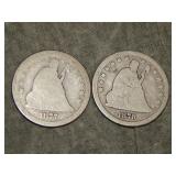 1877 CC & 1878 CC Seated Quarters
