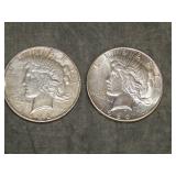 1922 D & 1926 S Peace SILVER Dollars