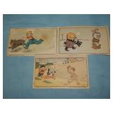 Lot of 3 ANTIQUE HOLD TO HEAT Postcards c. 1906
