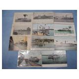 (11) c 1906-13 ANTIQUE STEAMER/SHIPS Postcards
