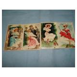 (4) c.1909 VICTORIAN RACY WOMEN Postcards