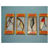 (4) c. 1940's VINTAGE WOOD'S Mfg Fishing Lures