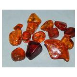(14) Amber Stones w/ Insects SMALL