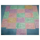 (22) 1958 EMBOSSED CELLULOID CHRISTMAS Postcards
