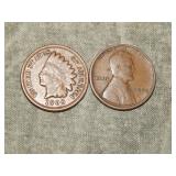 1909 Indian Head & 1909  Lincoln Cents