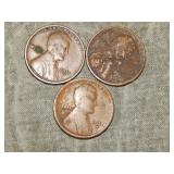 1910 S, 11 S & 11 D Lincoln Cents