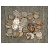 Roll of 50 Roosevelt SILVER Dime 1964 & Earlier