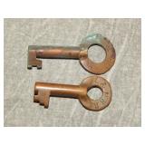 B&O and L&N Railroad Switch Lock Keys
