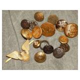 Old Wierd Buttons Military, B Scouts and other