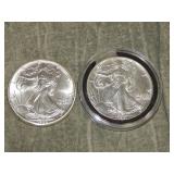 1986 & 1987 American Eagles .999 SILVER