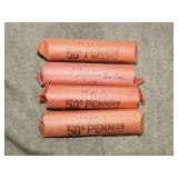 1939 S, 40 S, 41 S, 42 S Rolls of Lincoln Cents