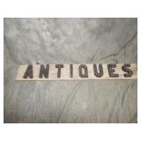 ANTIQUES Wood SIGN - put it over your bed GRIN 22'