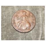 1771 British Copper Half Penny NICE condition !