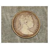 1817 British SILVER Half CROWN